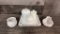VINTAGE MILK GLASS VANITY ITEMS