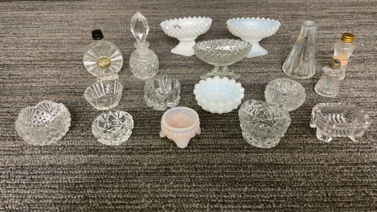 VTG PERFUME BOTTLES & SALT CELLARS