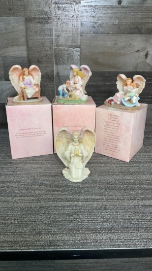 4) ROMAN SERAPHIM CLASSICS ANGEL FIGURINES.