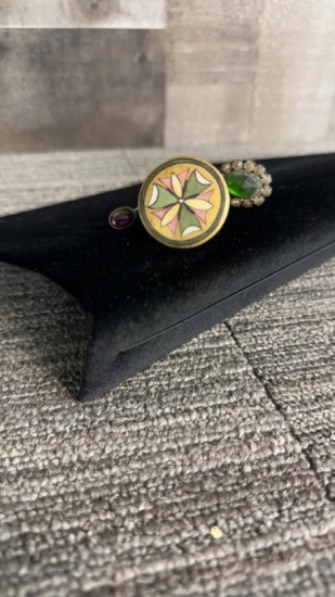 3 ANTIQUE HAIR PINS.