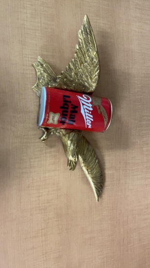 VTG MILLER MALT LIQUOR EAGLE AND CAN PLASTIC SIGN