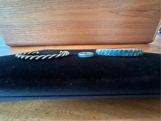 2 CUFF BRACELETS & 1 RING.