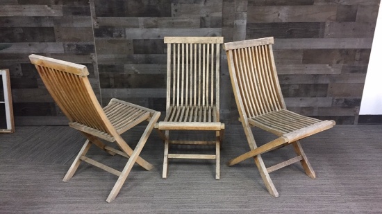 MCM TEAK WOOD FOLDING PATIO CHAIR