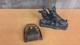 CAST IRON WOMAN TRIVET & SCOTTIE DOG DOOR STOP