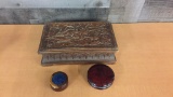 WOOD & ALABASTER TRINKET BOXES