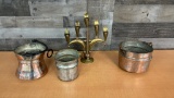 COPPER & BRASS CAULDRONS & CANDLABRA
