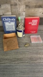 VTG AUTO REPAIR BOOKS, HAND MIXER, CARVING SET +