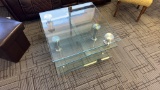 RAYMOUR & FLANIGAN VECTOR GLASS COFFEE TABLE