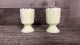 FENTON SATIN URANIUM GLASS TOOTHPICK HOLDERS