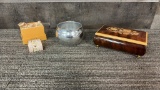 NAMBE BOWL, HANDBAG TRINKET BOX, & MUSIC BOX
