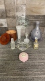 PERFUME BOTTLES, CAMEO TRINKET BOX, & MORE