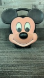 VTG DISNEY MICKEY MOUSE HEAD LUNCH BOX W THERMOS