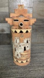 KACHINA & PUEBLO HOUSE CLAY CANDLE COVER - SIGNED