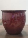 OVERSIZED RED CERAMIC PLANTER