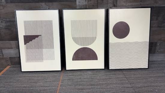 MID-CENTURY MODERN 3 PANEL ART DISPLAY