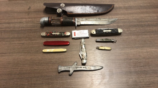 VTG KEEN KUTTER POCKET KNIFE, WESTCUT FIXED BLADE+