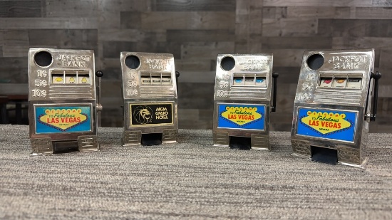 VINTAGE "JACKPOT BANK" SLOT MACHINE COIN BANKS