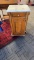 ANTIQUE MAPLE MARBLE TOP BEDSIDE TABLE