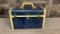 VINTAGE SAMSONITE BLUE MARBLE MAKEUP TRAIN CASE