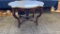 ROSEWOOD MARBLE TOP CENTER TABLE.
