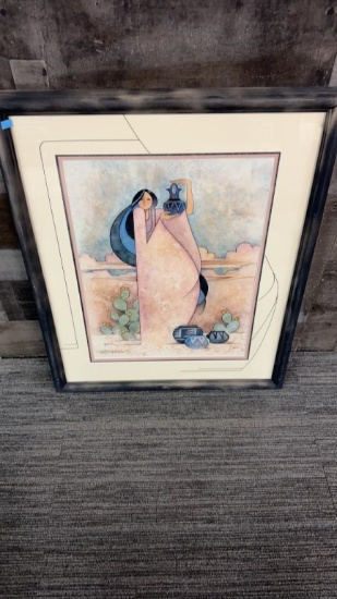 "WOMAN WITH WEDDING VASE" SIGNED G.E. MULLAN