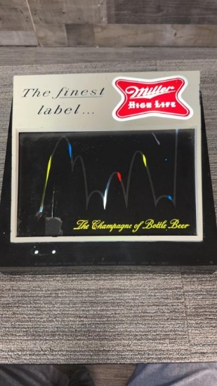 VTG MILLER HIGHLIFE BOUNCING BALL LIGHTED BAR SIGN