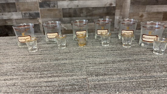 6) VTG "NAME YOUR POISON" BARWARE GLASSES