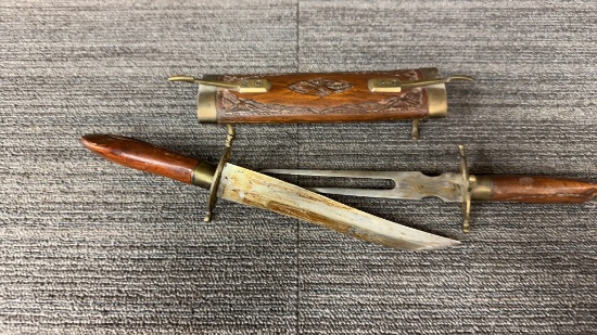 VTG INDIAN KNIFE & SERVING FORK SET