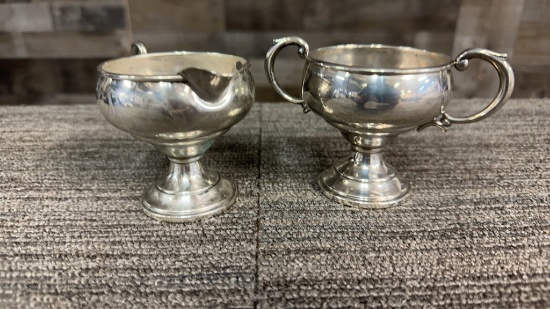 STERLING SILVER CREAMER & SUGAR 198G