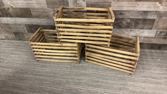 3) PRIMATIVE "HUMPTY DUMPTY" EGG CRATES