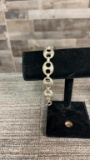 SILVER PUFF LINK BRACELET. 38G