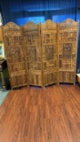 BEAUTIFUL SAFARI ANIMAL CARVED ROOM DIVIDER