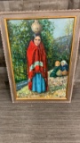 WOMAN WITH JAR ON HER HEAD PAINTING BY JACK POHR