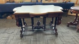 ROSEWOOD MARBLE TOP CENTER TABLE