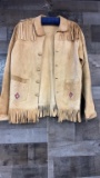 NATIVE AMERICAN MEN'S LEATHER HIDE JACKET