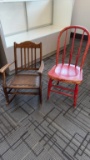 ANTIQUE CHILD'S ROCKING CHAIR & ADDITIONAL CHAIR