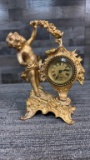 VINTAGE BRASS CHERUB WINDUP CLOCK