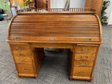 ANTIQUE ROLL TOP DESK.