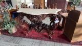 LOUIS XV CONSOLE MARBLE TOP ENTRY TABLE.