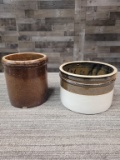 2) STONEWARE STORAGE CROCKS