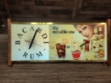 1969 BACARDI RUM THE MIXABLE ONE LIGHTED BAR CLOCK