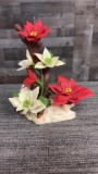 CAPODIMONTE PORCELAIN POINSETTIA BUSH