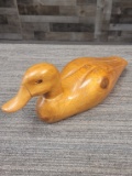 HAND CARVED WOODEN DECOY DUCK