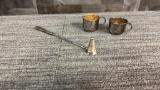 STERLING SILVER BABY CUPS & CANDLE SNUFFER. 84G