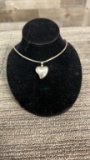 STERLING SILVER HEART PENDANT & NECKLACE 23G