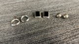 3) PAIR OF STERLING SILVER EARRINGS. 33G