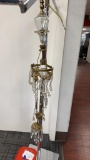 VTG BRASS HANGING PRISM CHANDELIER LAMP