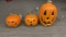 3) PLASTIC LIGHT UP JACK O' LANTERNS