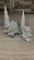 2) SPIRAL TWIG TREES & SILVER GARLAND
