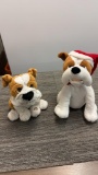 2) CHRISTMAS ANIMATRONIC PLUSH BULLDOGS